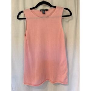 Vintage DKNY 100% Cashmere Sweater Vest Pink Women’s Large Made In Hong Kong